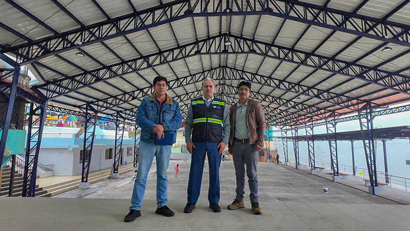 Construimos la cancha techada más grande de la provincia en el centro parroquial de Rivera